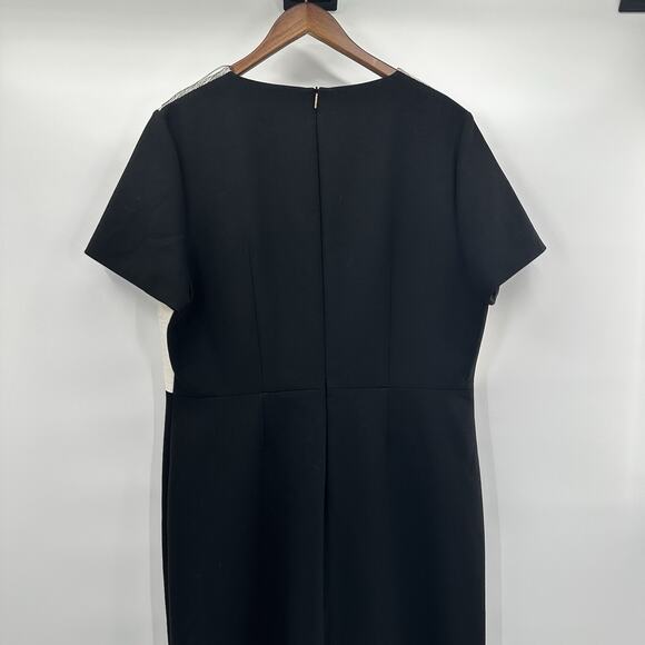 BOSS Hugo Boss Dress Womens 14 Dapena V-Neck Colorblock Sheath Career Capsule - Picture 5 of 12